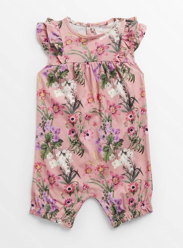 Pink Floral Print Romper 9-12 months